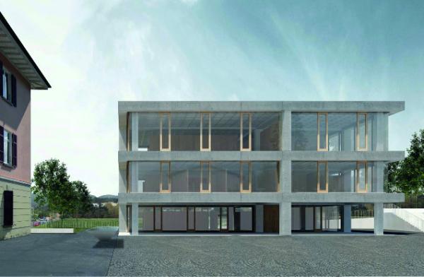 Il rendering della nuova Casa comunale di Losone